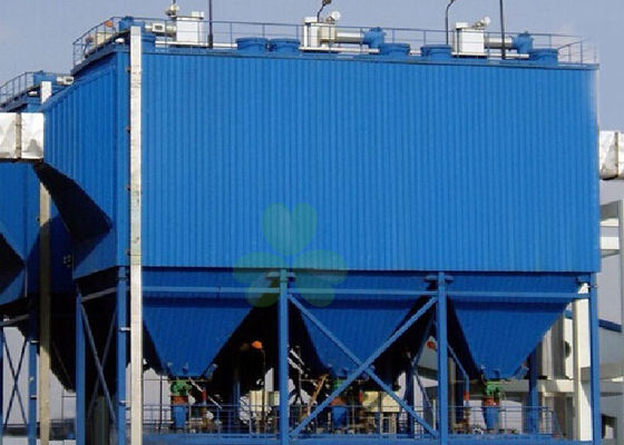 China Sistema horizontal azul do coletor de poeira de Baghouse com os sacos de filtro de 128 partes fornecedor